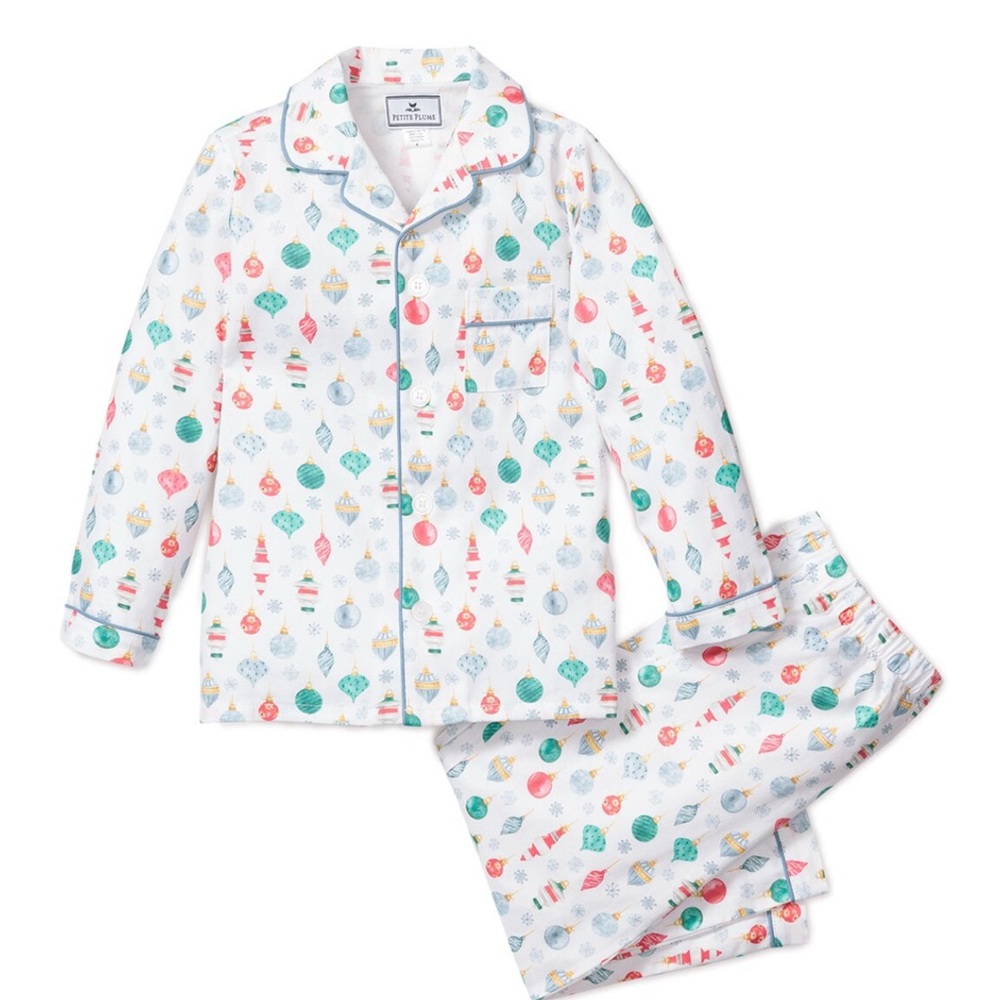 Petite Plume Kids Christmas Ornament Pajamas, 3T